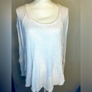 Comfy Womens Free People Campfire Shirt - Sz S - cream thermal